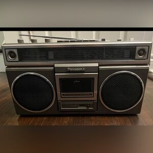 Panasonic Black and Silver Portable Boombox with Dual Speakers